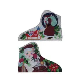 CBK Needlepoint Collections Shelly Tribbey ST-SK50 Large Skate Traditional Santa