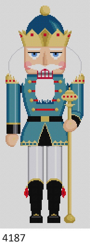 Susan Roberts Needlepoint King with Scepter Nutcracker 4187 
