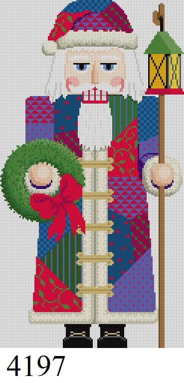 Susan Roberts Needlepoint Patchwork Santa Nutcracker 4197