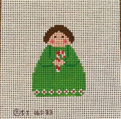 KCN Designs SI165-33 Green Angel with Candy Cane