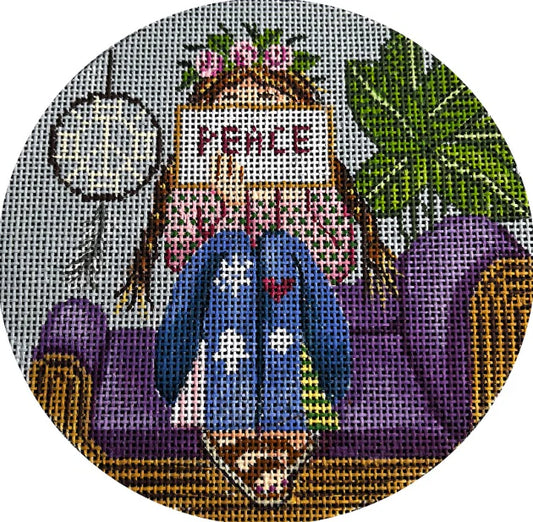 Hippie Stitching Girl Round (TS)