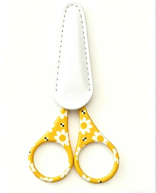 Patterned Stainless Steel Scissors with Sheath