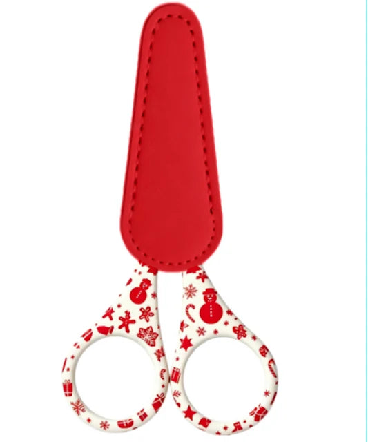 Patterned Stainless Steel Scissors with Sheath