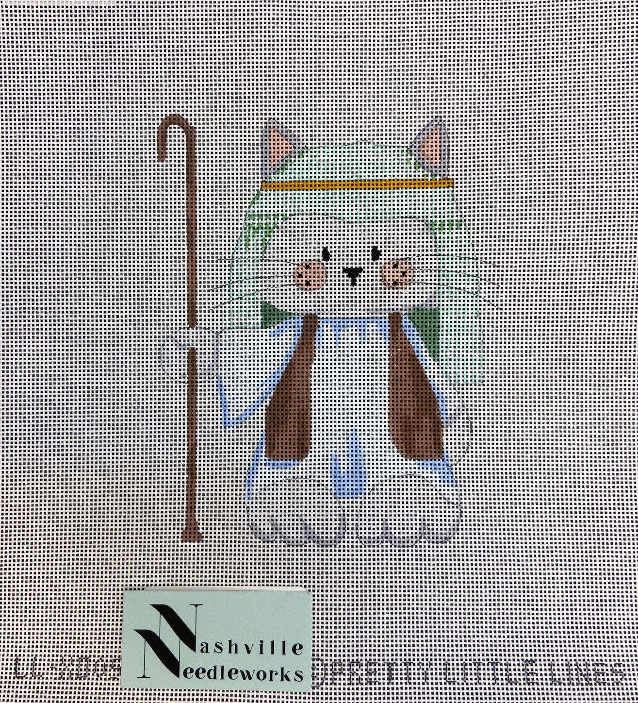 CBK Needlepoint Pretty Little Lines 
Shepherd Cat-Animal Nativity 
LL-XO-05