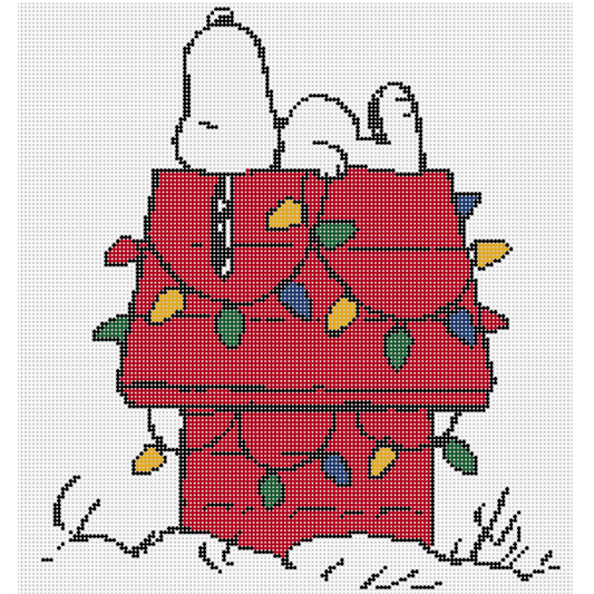 PEANUTS "A Charlie Brown Christmas" - Snoopy on Lit Doghouse Canvas - 13 Mesh Officially Needlepoint 
SKU:  CBC-3