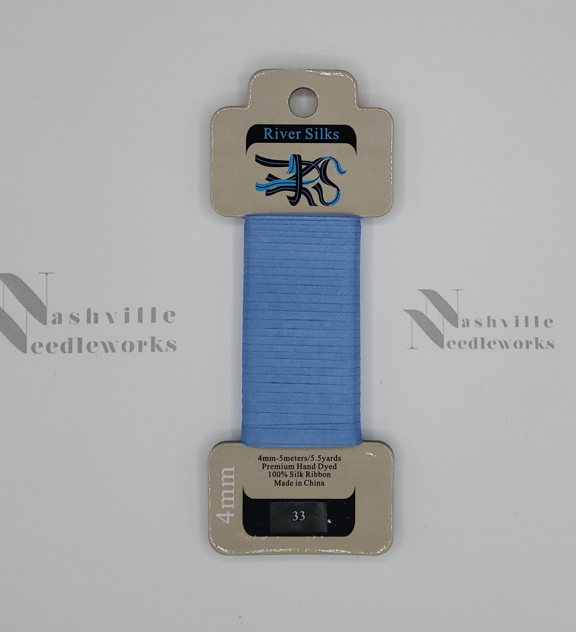 Silver Lake Blue Silk Ribbon - 33