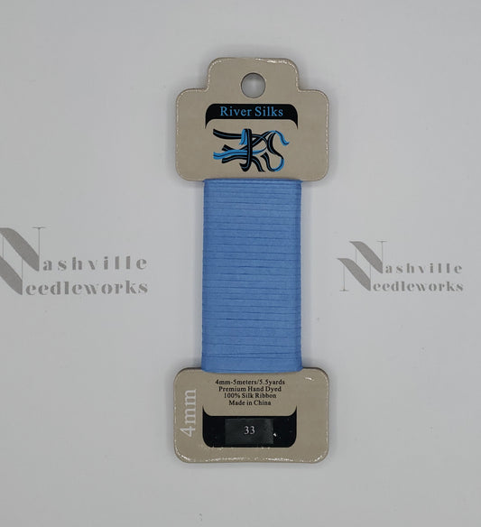 Silver Lake Blue Silk Ribbon - 33
