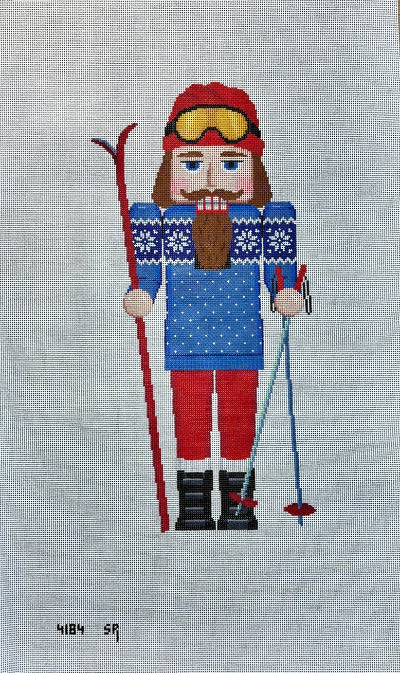 SusanRobertsNeedlepoint Skier Nutcracker #4184