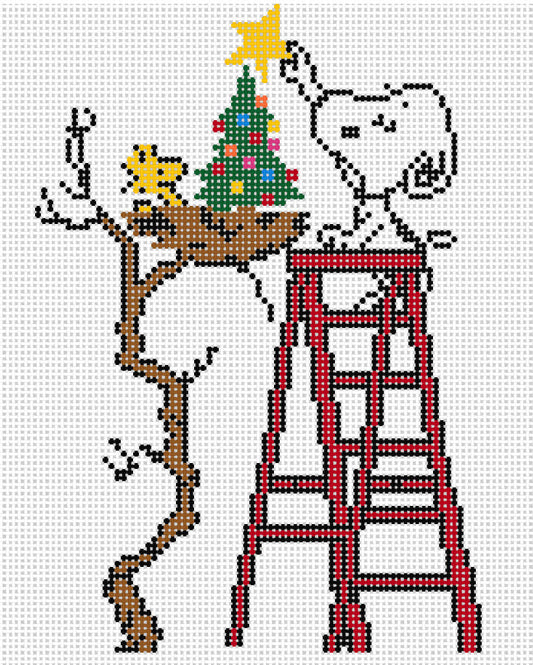 PEANUTS Christmas - Snoopy Decorating Tree Canvas