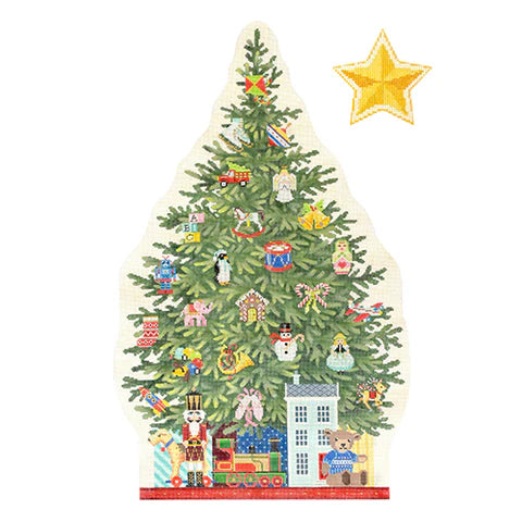 Bradley Needlepoint Merry Wishes Tree & Star KB-1485/A