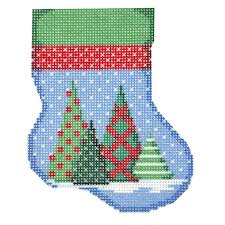 Bradley Needlepoint NTG-TS776 
Tree Cluster Mini Sock