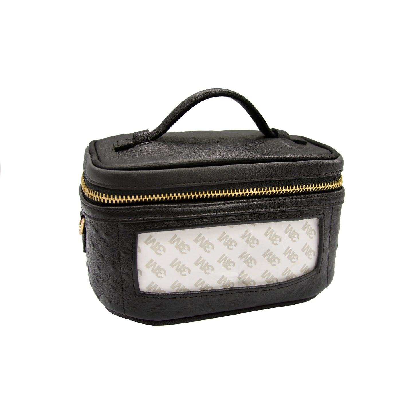 Ostrich Leather Vanity Bag w/1.5"x5" Insert