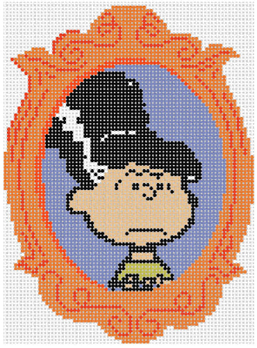Officially Needlepoint PNTS-HALL04 
PEANUTS Halloween - Framed Violet as the Bride of Frankenstein Canvas
