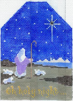 WinnetkaStitcheryShepardStarOHolyNight Ornament,18mesh