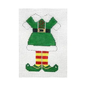 CBK Needlepoint Collections Walker Street Designs Girl Elf Suit Ornament 
WSD-XO04