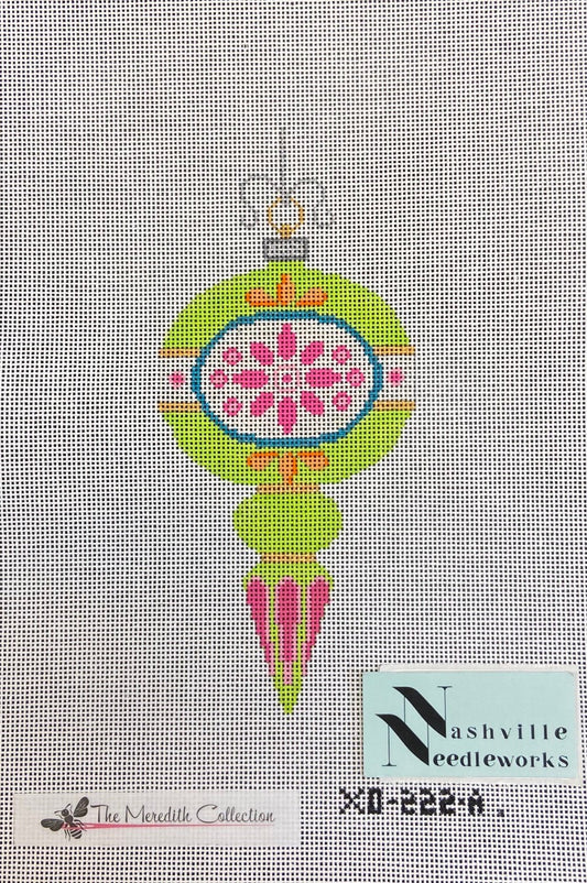 The Meredith Collection Vintage Ornament Lime/Pink/Blue XO-222-A