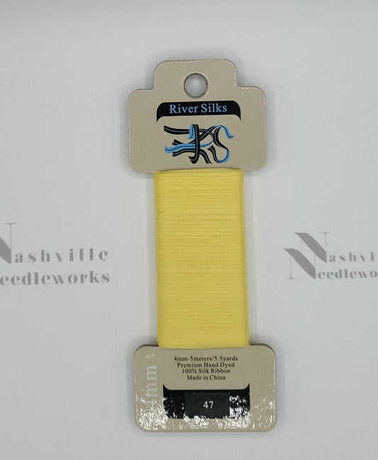 Yellow Cream Silk Ribbon -47
