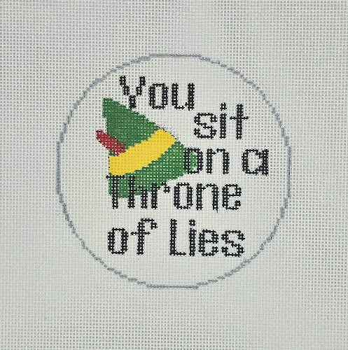 Needlepoint by Laura for Blue Waters Designs BW2038NBL Elf-You Sit on a Throne of Lies