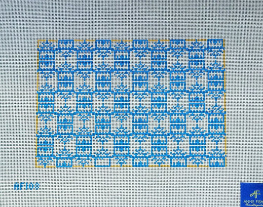 AF108 Pagoda Print Clutch - French Blue