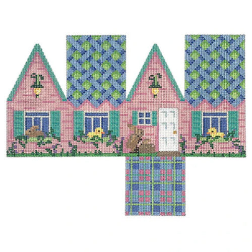 BradleyNeedlepointCompany ATHH101 3DEasterCottage