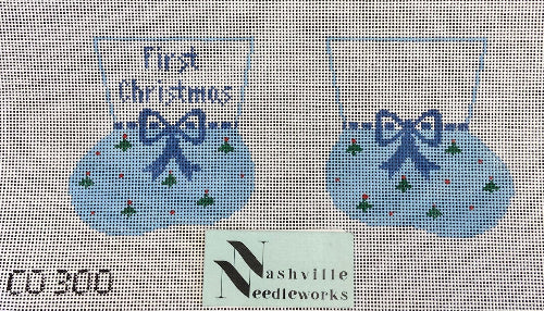 Kathy Schenkel CO300 1st Christmas Booties (Blue)