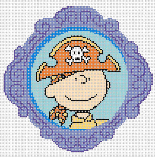 Officially Needlepoint PNTS-HALL08 
PEANUTS Halloween - Framed Charlie Brown as Pirate
