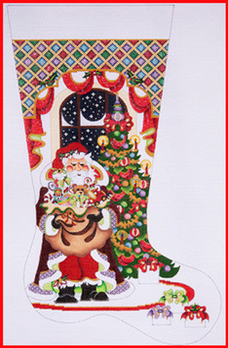 CS-398-18 (TS) Santa in Tree Stocking