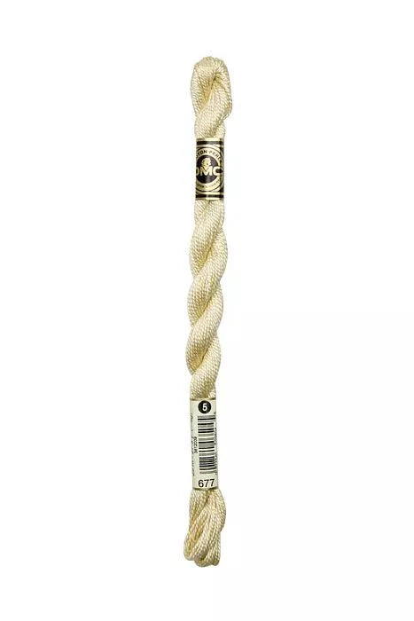 677 Old Gold - VY LT, DMC Perle Cotton #5 Skein
