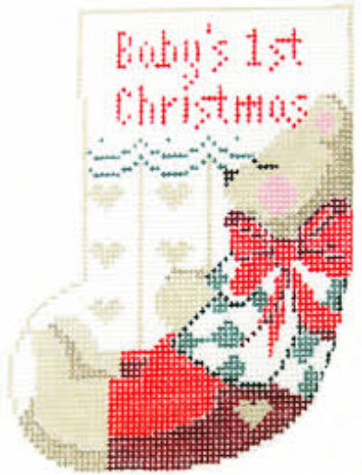 Kathy Schenkel Designs Baby's 1st Christmas Mini Sock CM107