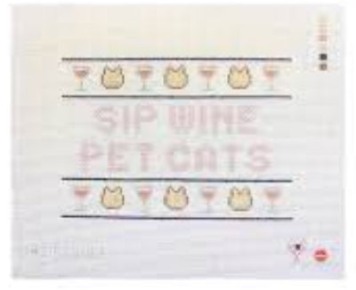 Saturnalia Stitching Sip Wine Pet Cats SAS-CTY-003