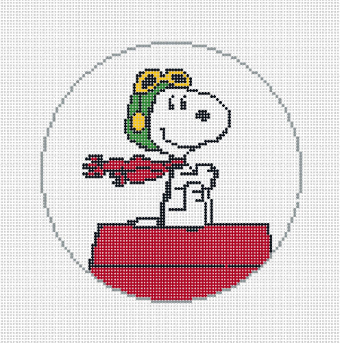 Officially Needlepoint PNTS-FA01 
PEANUTS "A Charlie Brown Christmas" - Snoopy Flying Ace 5" Rou