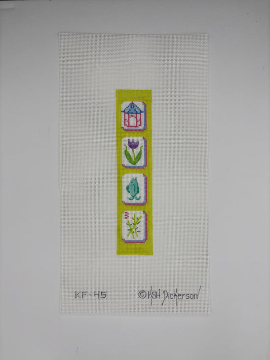 Key Fob-Mahjong Tiles- Chinoiserie Theme