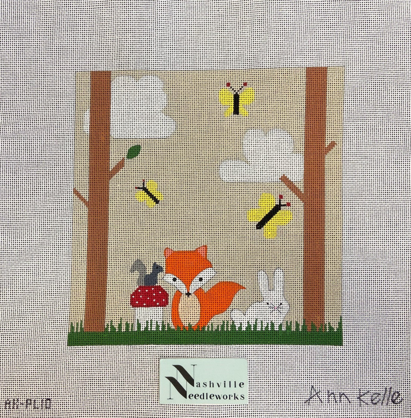CBK Needlepoint Collections Ann Kelle 
Fox & Bunny in the Forest AK-PL10