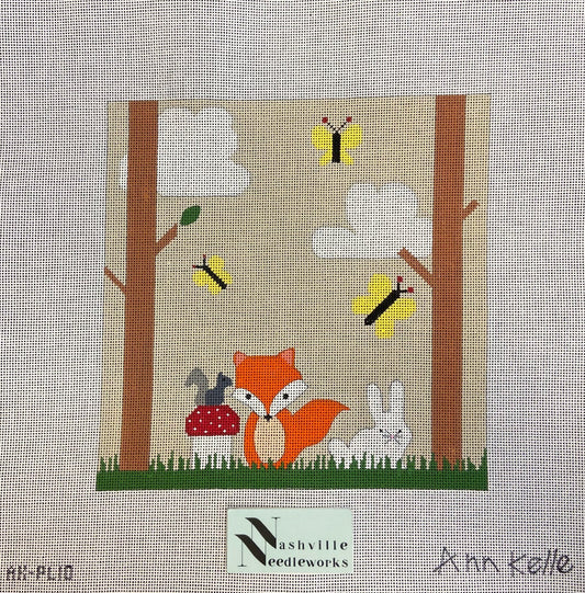 CBK Needlepoint Collections Ann Kelle 
Fox & Bunny in the Forest AK-PL10