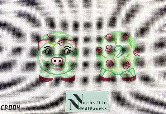 Piggy Bank - Pink/Green
