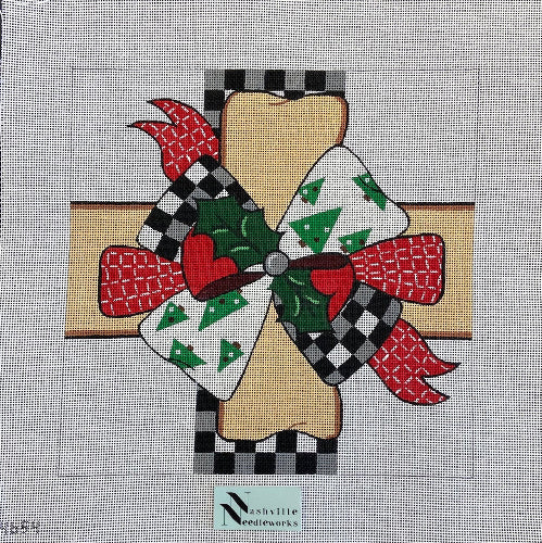 Alice Peterson 4654 Christmas Bow Trees Pillow
