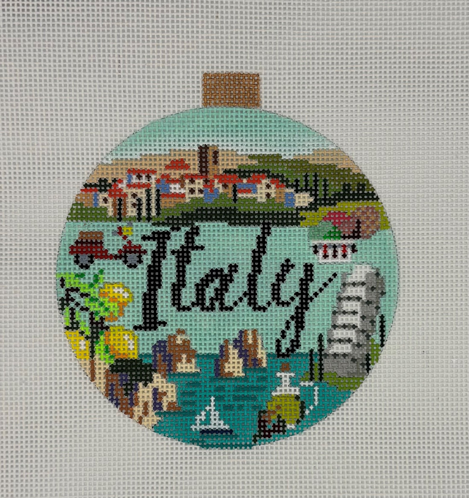 Bradley Needlepoint
Italy Travel Round Ornament
KB1503