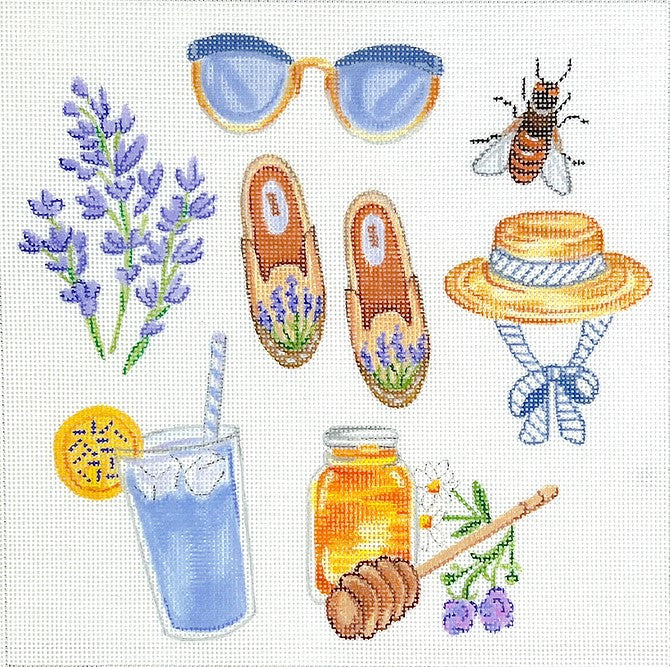 Kate Dickerson Needlepoint Collections JB-PL-02 Lavender Favorite Things