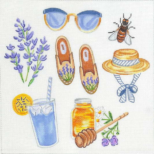 Kate Dickerson Needlepoint Collections JB-PL-02 Lavender Favorite Things