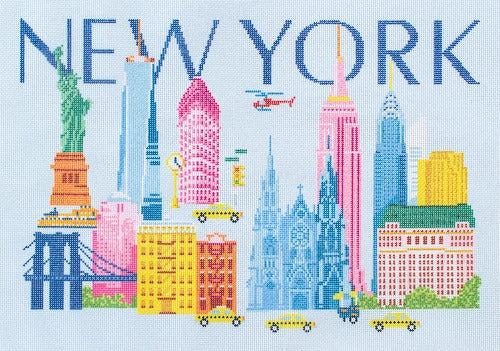 Bradley Needlepoint Travel Pillow New York NTG-101
