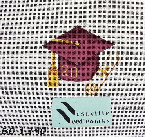 Bradley Needlepoint BB1340 
Graduation Cap Maroon With Year