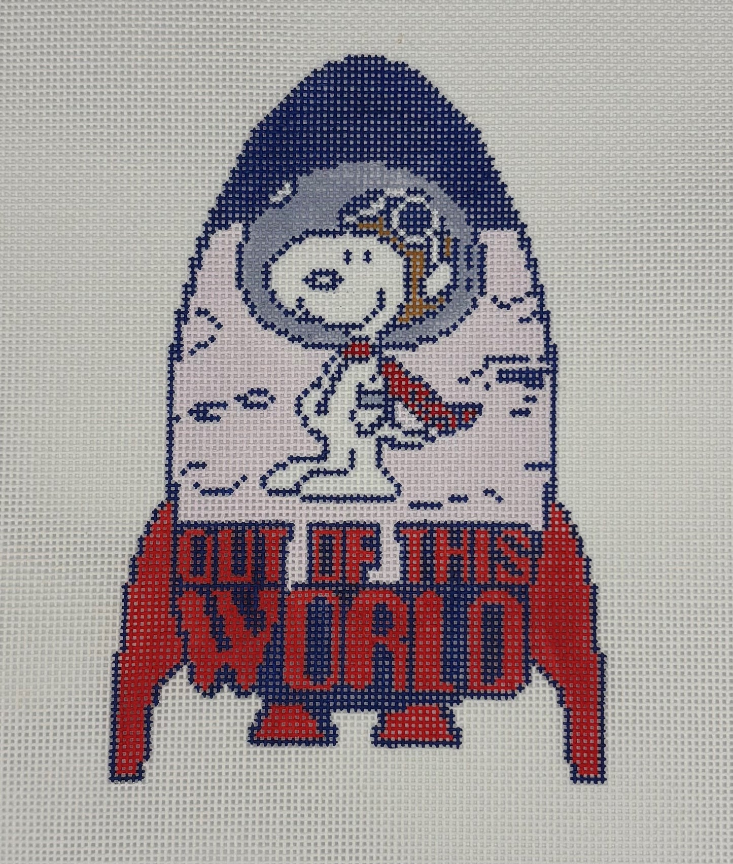 Officially Needlepoint
Snoopy in Rocket Out of the World
SNrocket