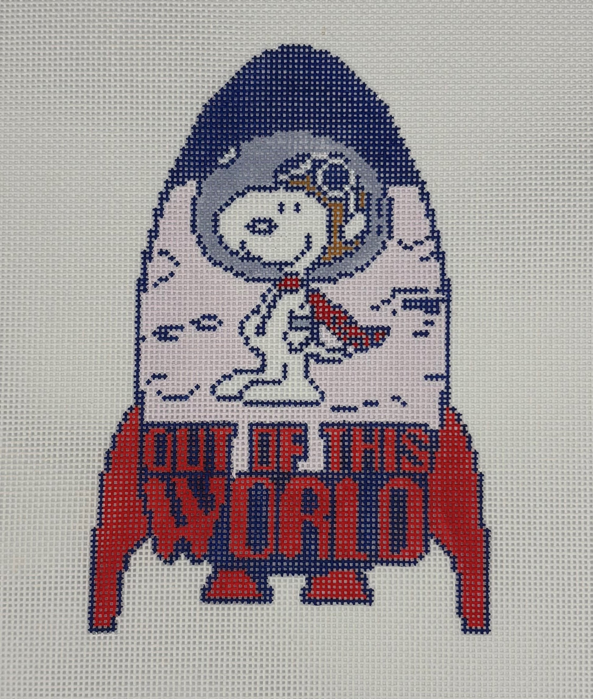 Officially Needlepoint
Snoopy in Rocket Out of the World
SNrocket