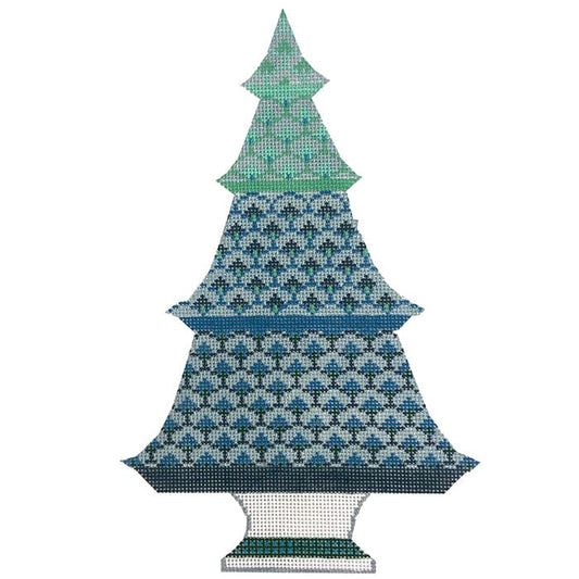 AFCT02B Scallop Tree  - Green and Blue