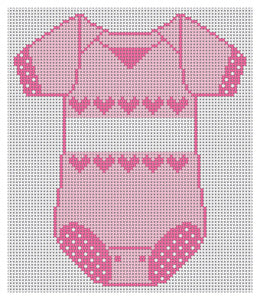The Meredith Collection Baby Onesie Pink w/name &amp; date XO-183aa