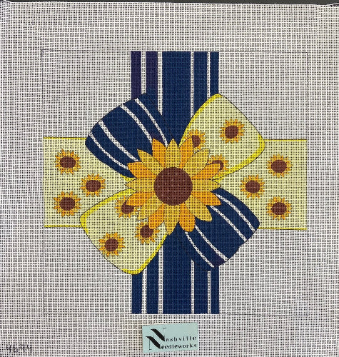 Alice Peterson 4694 Sunflower Bow Pillow